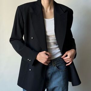 Black Double-Breasted Blazer